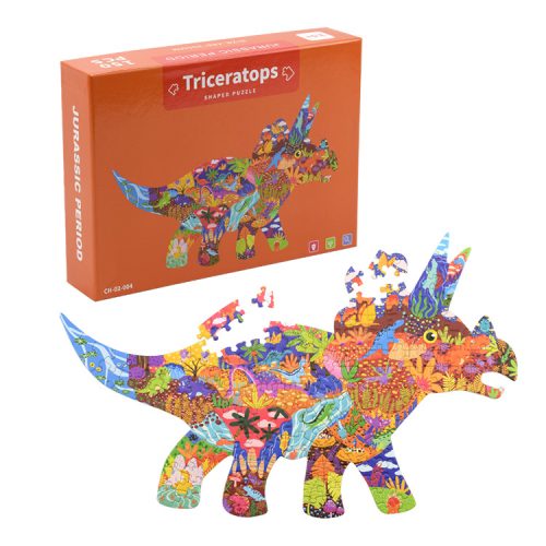 Custom animal triceratops shaped art puzzles