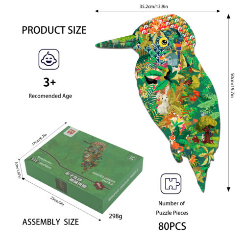 Custom animal Woodpecker Shaped art puzzles