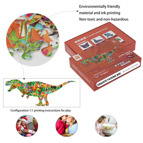 Custom animal Tyrannosaurus rex Shaped art puzzles