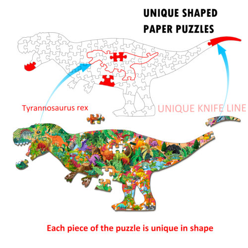 Custom animal Tyrannosaurus rex Shaped art puzzles